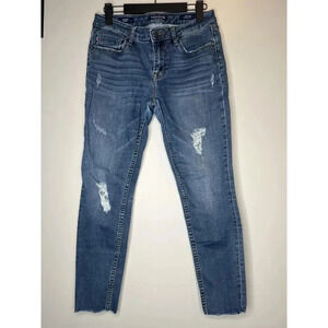 Vigoss Women's Jeans Sz W27 L26 Jagger Skinny Mid Rise Stretch Blue Denim crop